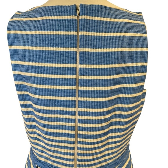 Just…Taylor Fit and Flare Sleeveless Blue and Cream Above The Knee Size 12P - Picture 5 of 14